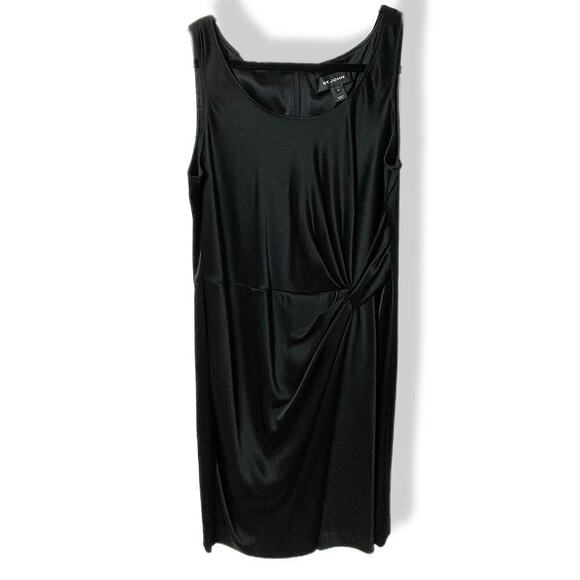 St John evening dress black charmeuse side gather 12 party - Picture 1 of 8